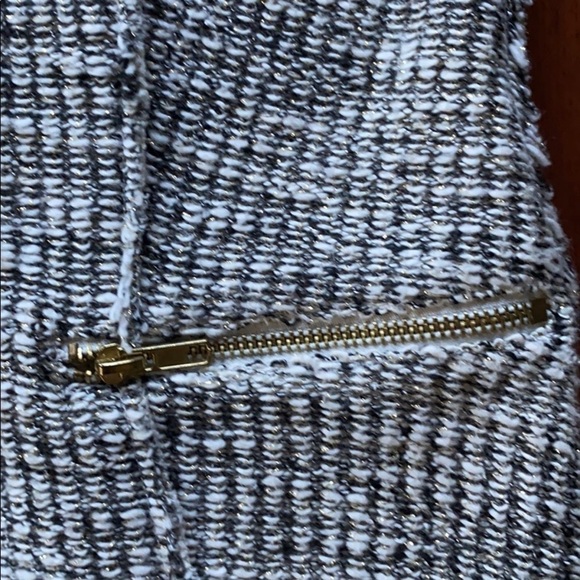 Anthropologie cream,black, and gold glimmered tweed jacket. - Picture 4 of 7